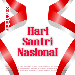 hari santri nasional对称丝带