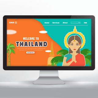 主页海报模板_欢迎来到泰国旅游宣传主页泰国女人