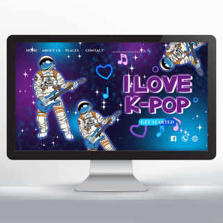 紫色渐变k-pop 音乐文化节宣传主页