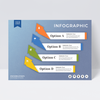 箭头标签海报模板_标签箭头元素信息图表设计