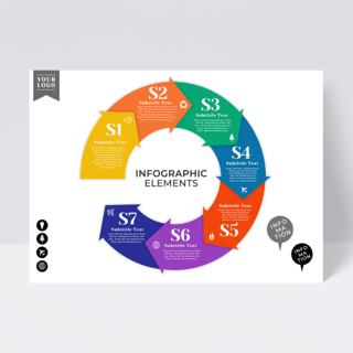 图表设计元素海报模板_圆环箭头元素信息图表设计