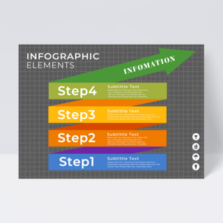 图表设计海报模板_彩虹色箭头元素信息图表设计