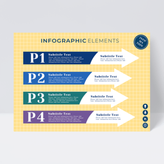 方向箭头海报模板_标签箭头元素商业信息图表设计