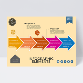 图表设计元素海报模板_箭头元素商业信息图表设计