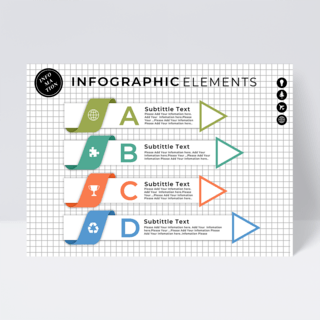 设计图表设计海报模板_浅色标签箭头元素信息图表设计