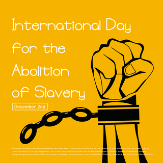 2day海报模板_创意手绘戴着手铐的拳头废除奴隶制国际日宣传社交媒体
