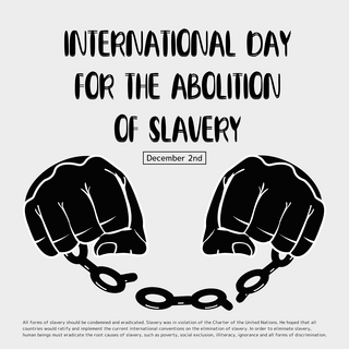黑色和灰色海报模板_创意手绘拳头和断裂的手铐废除奴隶制国际日宣传社交媒体