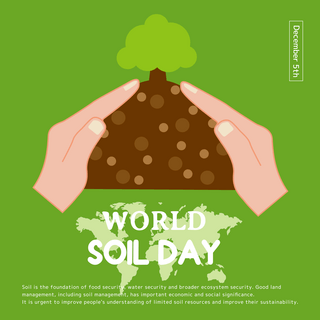 土壤豆子海报模板_卡通插画双手呵护土壤世界土壤日节日社交模板