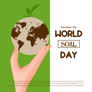 5月12日海报模板_卡通插画手捧着地球世界土壤日节日社交模板