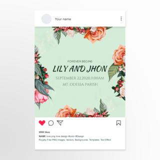 花朵元素婚礼instagram帖子