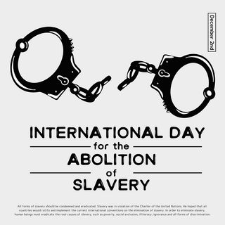 2day海报模板_简约手绘断裂的手铐废除奴隶制国际日宣传社交媒体