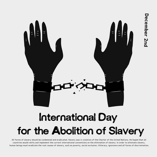带手铐的手海报模板_创意断裂的手铐废除奴隶制国际日宣传社交媒体