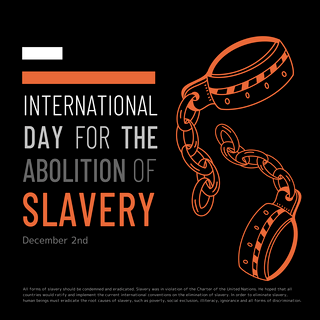 day2海报模板_创意断裂的手铐废除奴隶制国际日宣传社交媒体