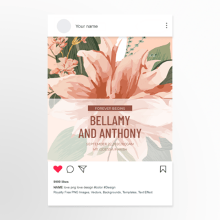 花朵元素背景花朵婚礼instagram帖子