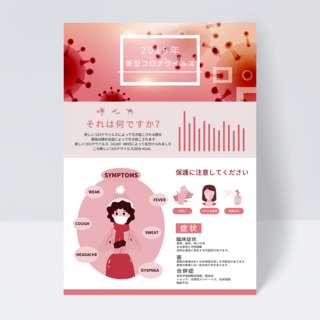 2019新冠病毒红色背景宣传海报