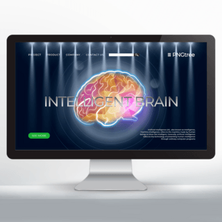 灯光元素人脑元素科技智能宣传网页
