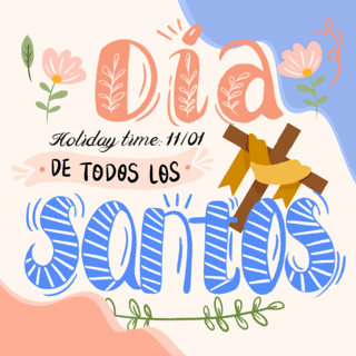 诸圣节海报模板_创意手绘风格día de todos los santos sns