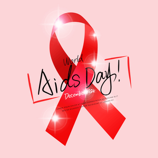 艾滋病日丝带粉色海报节日sns模板
