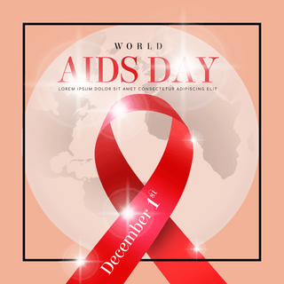 艾滋病日节日丝带海报sns模板
