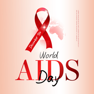 艾滋病日红色丝带节日海报sns模板