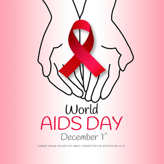 艾滋病日节日丝带粉色海报sns模板