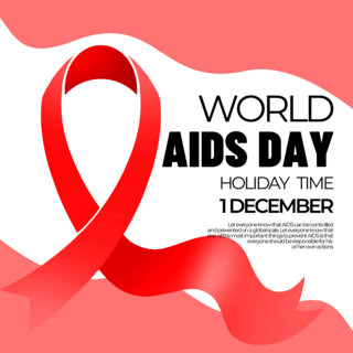 红色丝带创意世界艾滋病日宣传海报