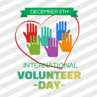 绿色手掌international volunteer day节日宣传sns