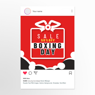 boxing day 促销 social media post白礼盒