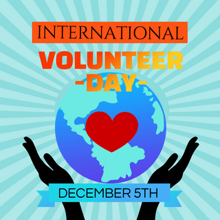 蓝色手掌international volunteer day节日宣传sns