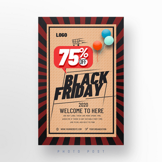 黑色星期五促销标签海报模板_时尚黑色星期五促销活动宣传社媒长图
