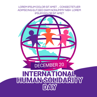 紫色简约国际人类团结日节日宣传sns模板