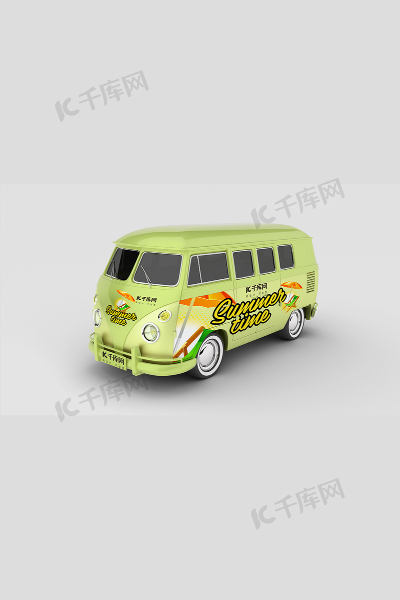 创意简约面包车样机模板