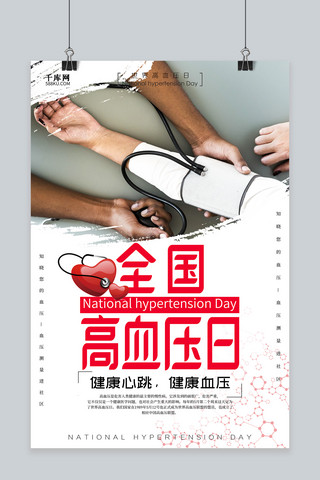 创意简洁全国高血压日海报