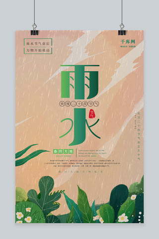 创意二十四节气之雨水海报