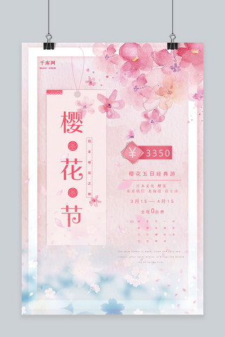 日本樱花节旅游主题海报
