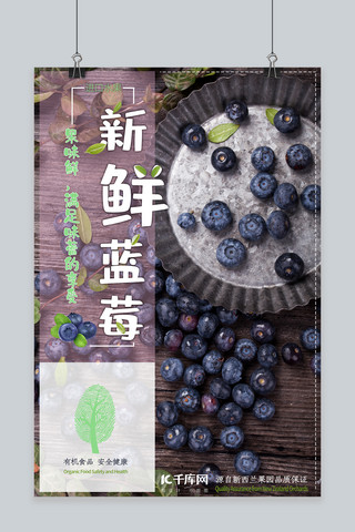 蓝莓png海报模板_春夏美食深色新鲜蓝莓广告宣传海报