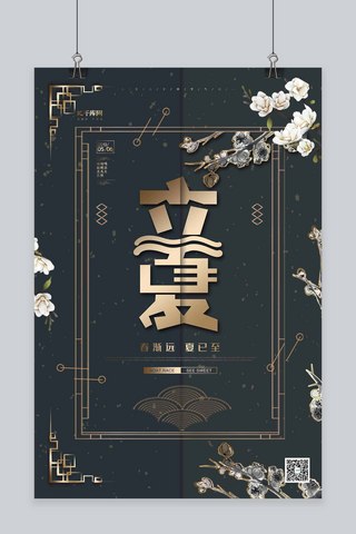 立夏时节新式中国风黑金风格海报