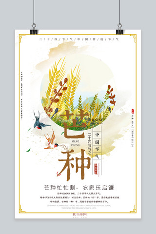 中国传统二十四节气之芒种节气海报