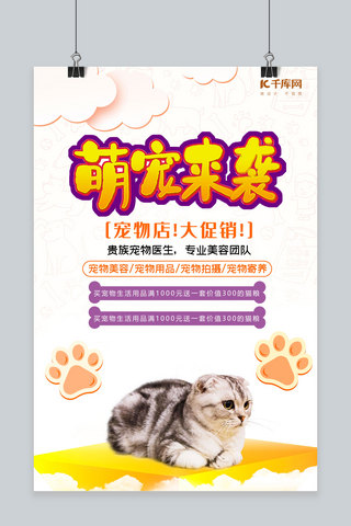 宠物店猫狗海报模板_千库原创宠物店萌宠来袭促销海报