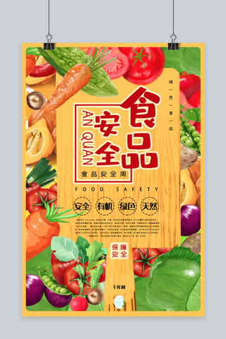 食品安全健康海报模板_食品安全周食品安全关注食品安全健康食品海报