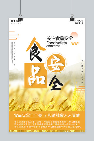 食品安全海报海报模板_简约大气食品安全海报