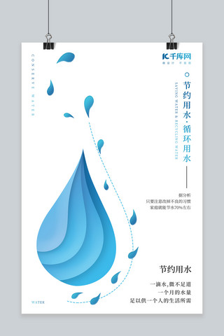 家庭海报模板_节约用水水资源浪费流失海报