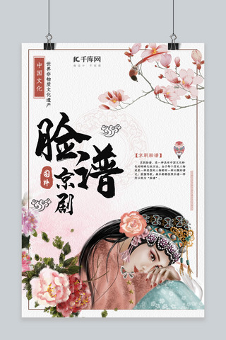 京剧脸谱中国风海报