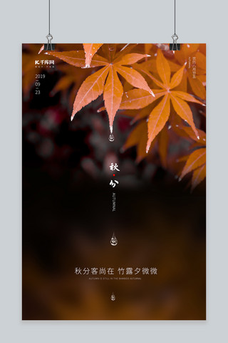 秋季秋分海报模板_秋分二十四节气传统写实风秋分海报