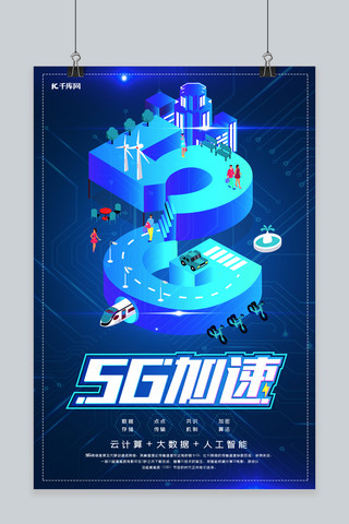 科技时代现代科技网络时代玩转5G宣传海报