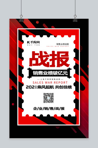 喜报企业海报模板_喜报企业战报红色简约现代海报