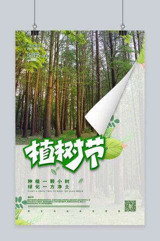植树节森林海报模板_植树节森林绿色简约海报