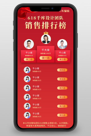 排行榜销售模特红色简约风长图