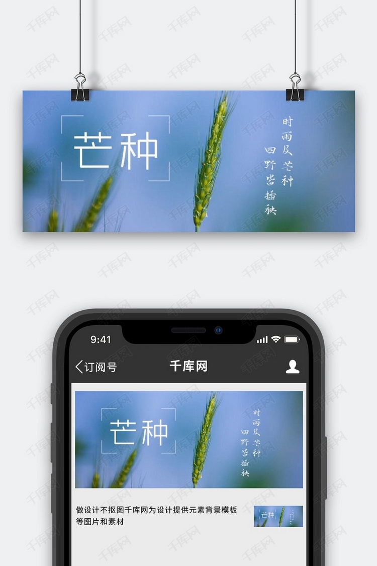 芒种小麦绿色简约公众号首图