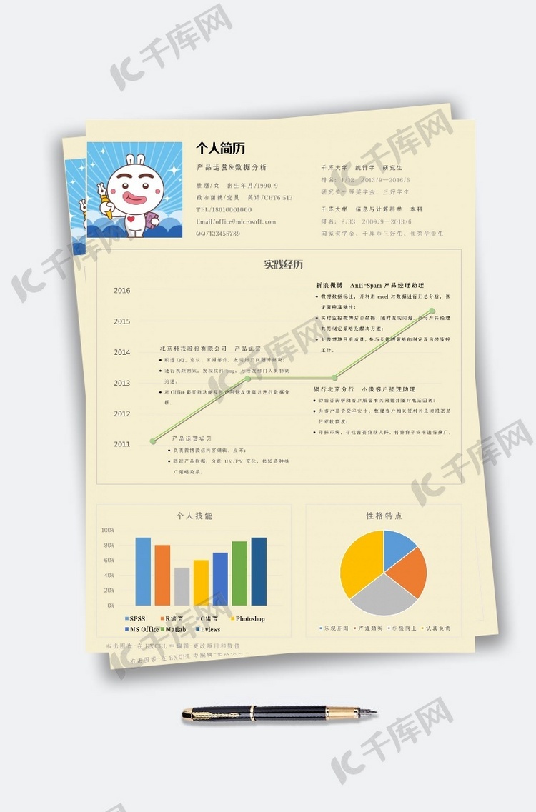 简约风格产品运营简历模板